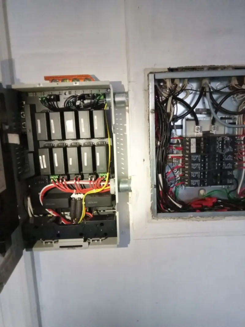 Electrical panel upgrade completed for Security Camera Wiring in Rush